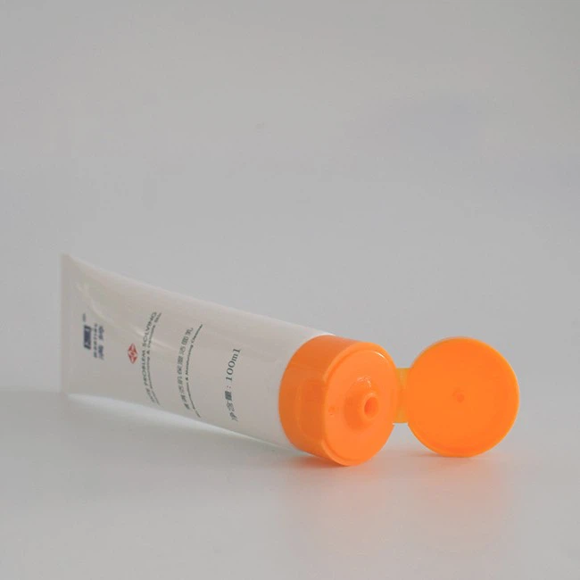 100ml white plastic soft tube cosmetic packaging (4)